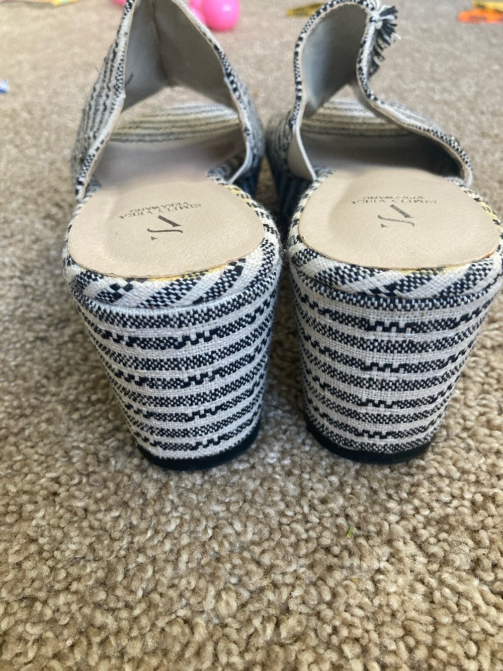 Simply Vera Striped Wedge Slide Sandals - Picture 4 of 6